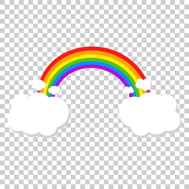 Farbe Regenbogen mit Wolken Vektor-Illustration