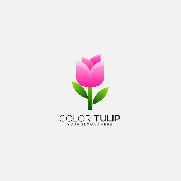 Farbe tulpe logo design farbverlauf bunter vektor