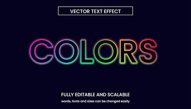 Vektor farben bearbeitbarer texteffekt modern