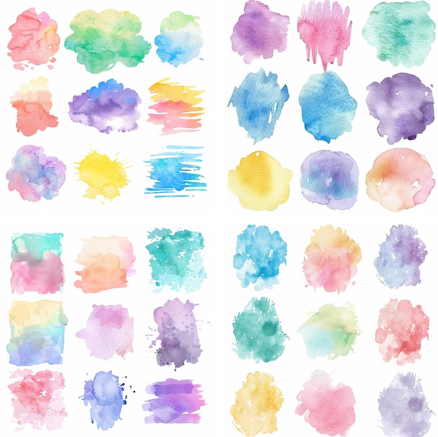 Farben Flecken Tinte Schnitt farbenfroher Pastell Spritz grobe Kreativität Aquarell Effekt Farbe