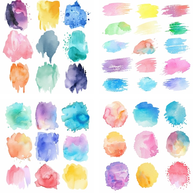 Farben Flecken Tinte Schnitt farbenfroher Pastell Spritz grobe Kreativität Aquarell Effekt Farbe