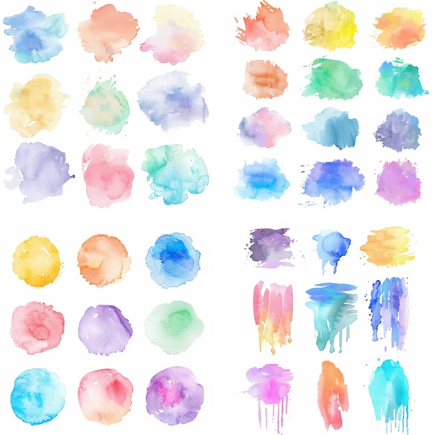Farben Flecken Tinte Schnitt farbenfroher Pastell Spritz grobe Kreativität Aquarell Effekt Farbe