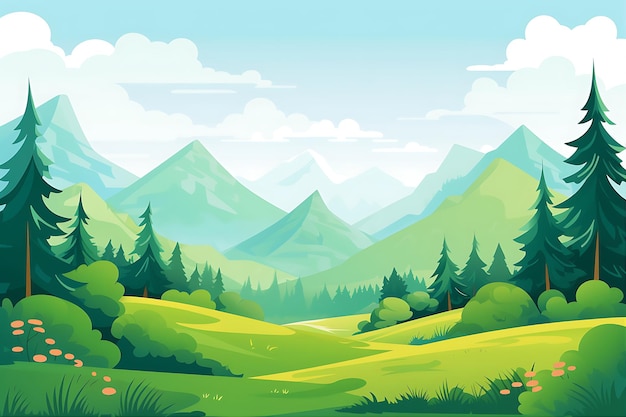 Farbenfrohe Cartoon-Landschaft Hintergrund