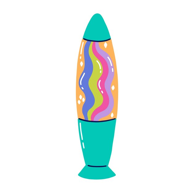 Farbenfrohe Lava-Lampe mit Magma-Regenbogen