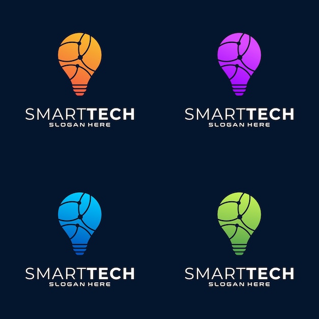 Vektor farbenfrohe smart technology logo kollektion