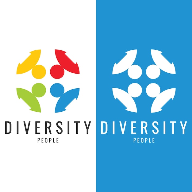 Farbenfrohe vielfalt-logo-vorlage, symbol der einheit, freundschaft, gemeinschaft und zusammengehörigkeit