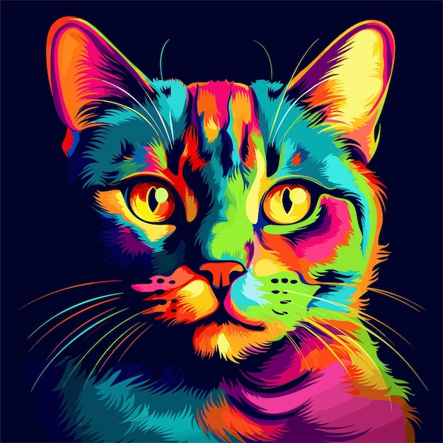 Farbenfroher katzenvektor lustige tiere kleine katzen illustration