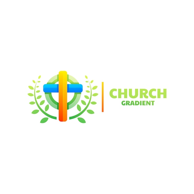 Farbenfrohes logo-design der kirche