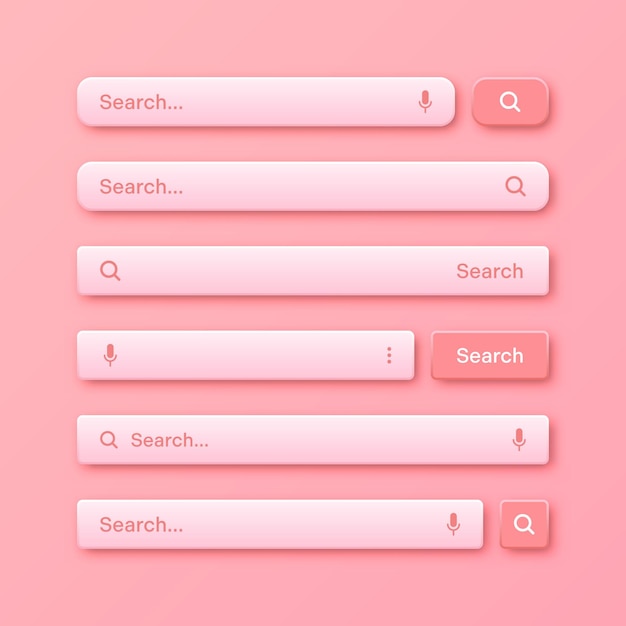 Farbige 3D-Suchleiste-Vorlagen Internet-Browser-Engine mit Suchfeld Adressleiste und Textfeld