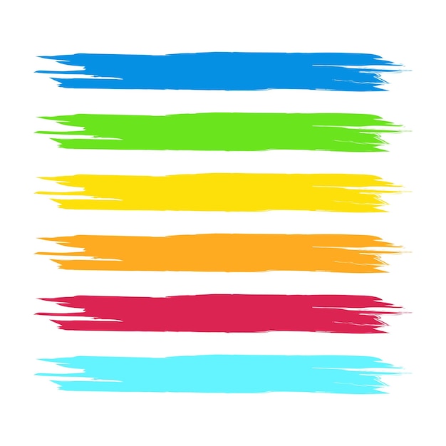 Farbige aquarell-spritzen farbige vektor-aquarell-pinselstriche regenbogenfarben aquarell