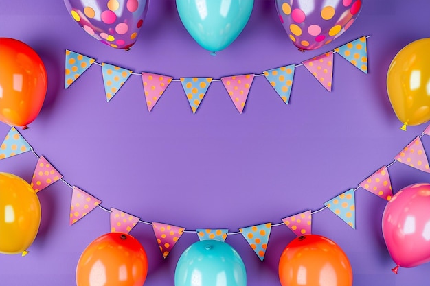 Farbige Ballons auf einem Parteibanner
