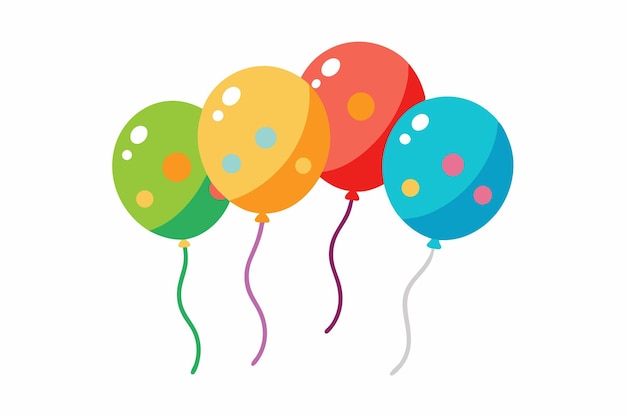 Farbige Ballons Dekoration Vektor auf weißem Hintergrund