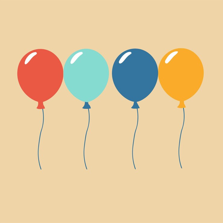 farbige Ballons flache Vektor-Illustration 12