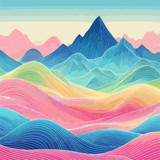 Vektor farbige berge vektor 29