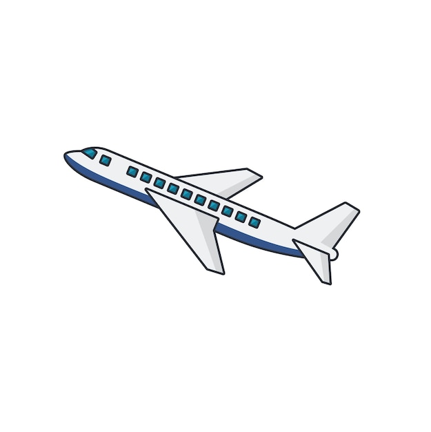 Farbige dünne Ikone der Vektorillustration des Flugzeuggeschäfts und des Transportkonzepts