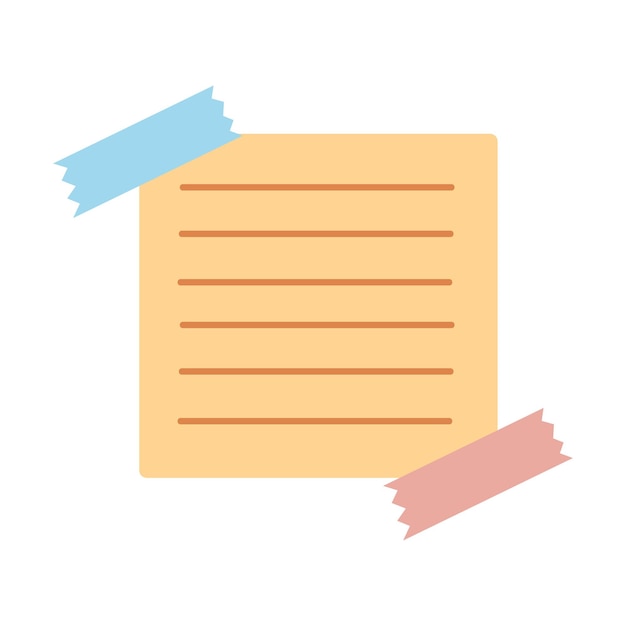 Farbige Haftnotizpapierillustration. Leere Papierbögen für Notizen. Niedliche Notizpapieraufkleber für