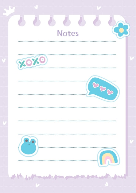 Farbige handgezeichnete Notizen-Notepad-Design