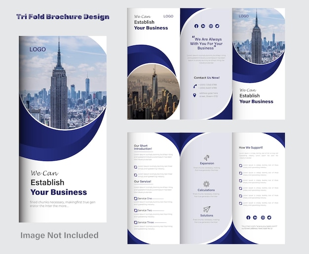 Vektor farbige kreise business tri-fold broschüre vektor-design-vorlage
