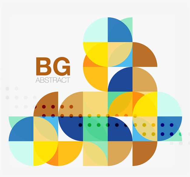 Farbige Kreise moderne abstrakte Zusammensetzung mit Text geometrischer Hintergrund Vektorvorlage Hintergrund für Workflow-Layout-Diagramm Nummer-Optionen oder Web-Design