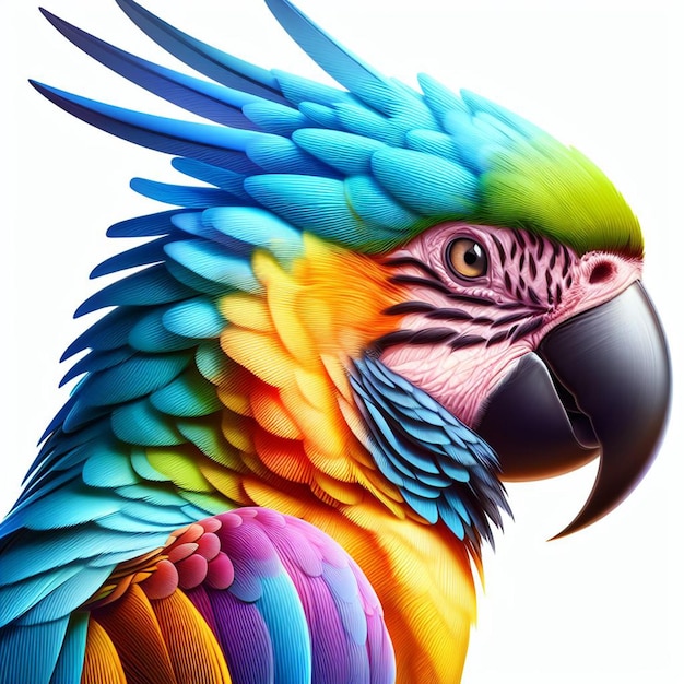 Vektor farbige natürliche wildtiere tier vogel papagei ara vektorkunst illustration avatar icon tapete pic e