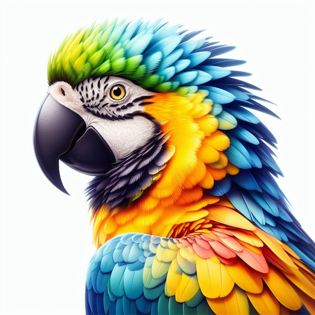 Vektor farbige natürliche wildtiere tier vogel papagei ara vektorkunst illustration avatar icon tapete pic e