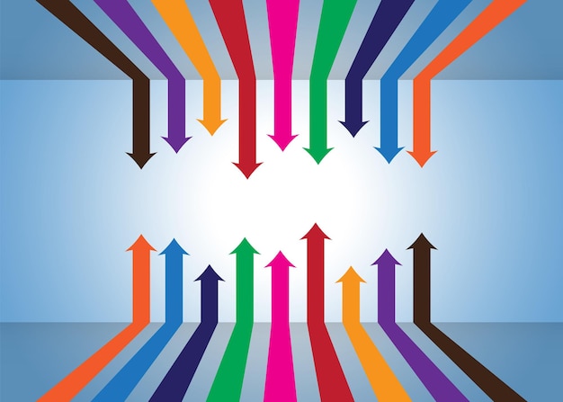 Farbige Pfeile nach oben Infografik Vektor-Illustration