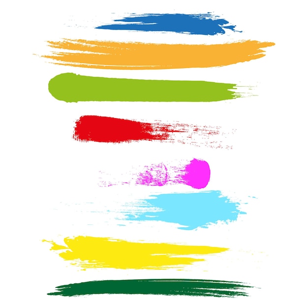 Vektor farbige pinselstriche grungy gemalte pinselstriche großes set farbenfrohe striche bilder vektor