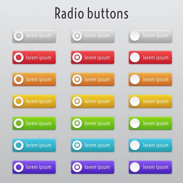 Vektor farbige radionknöpfe