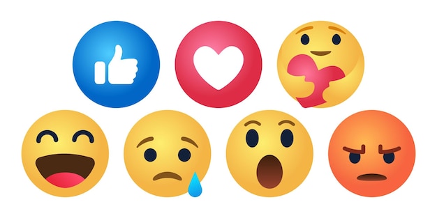 Farbige Social-Media-Emoji-Ikonen-Sammlung Vektor