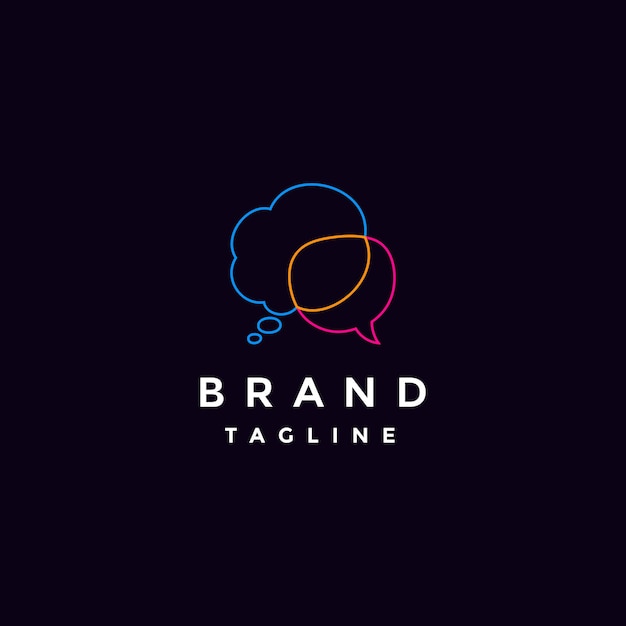 Farbige textblasen logo design zwei farbenfrohe textblasen mit einem schnitt zwischen den beiden