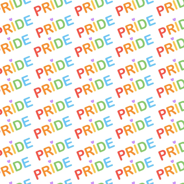 Farbige vektorillustration mit einem nahtlosen muster zum thema lgbti-pride-monat regenbogenherz