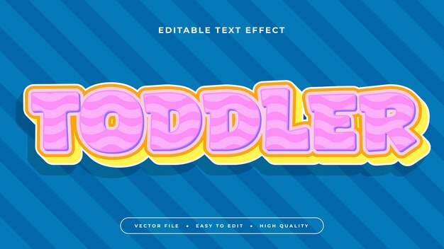 Farbiger, 3D-bearbeitbarer Text-Effekt-Schriftstil für Kleinkinder