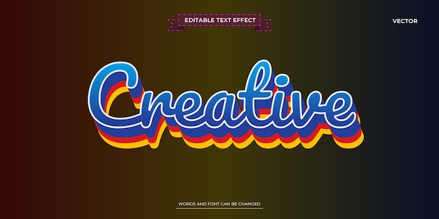 Farbiger bearbeitbarer Text-Effekt-Stil Typographie Wortkunst Brief