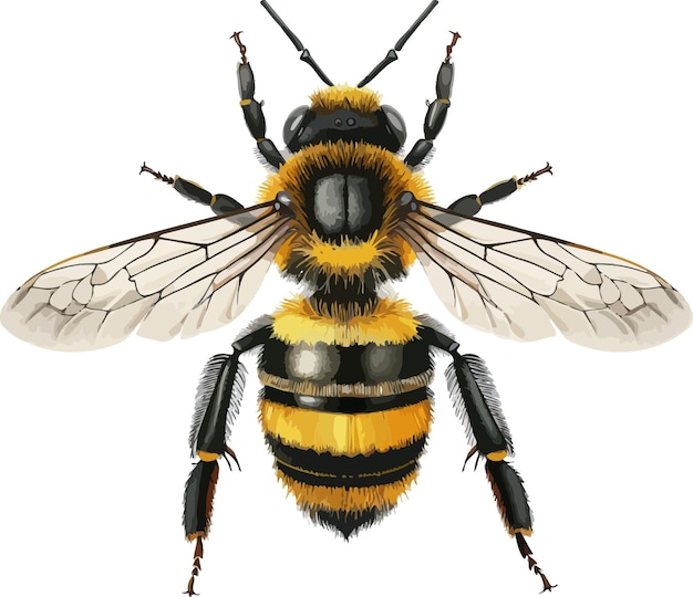 Farbiger Cartoon von Cute Honey Bee Vector-Stil auf weißem Hintergrund