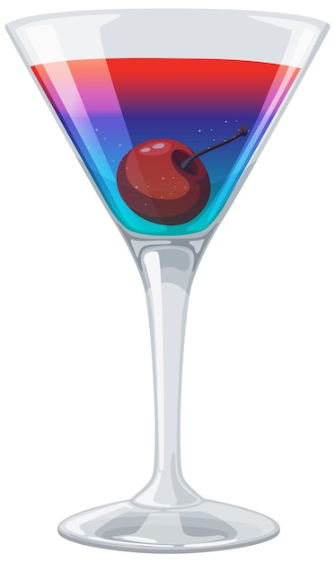 Farbiger Cocktail mit Kirschgarniere
