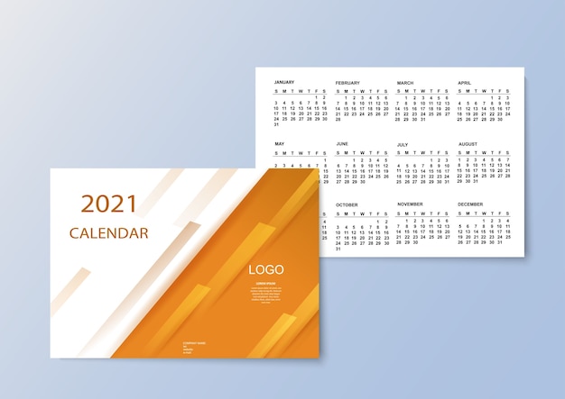 Farbiger kalender mit monaten für 2021.