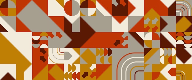 Farbiger moderner Vektor abstrakter geometrischer Hintergrund mit Kreisen Rechtecken und Quadraten einfache Formen grafisches Muster Für Webdesign Geschäftspräsentation Website Header Einladung Hintergrund