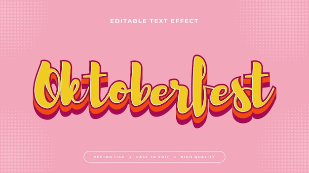 Farbiger Oktoberfest FARBE 3D-bearbeitbarer Text-Effekt Schriftart-Stil