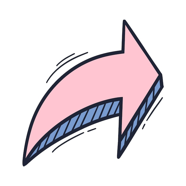 Farbiges Doodle-Pfeilelement