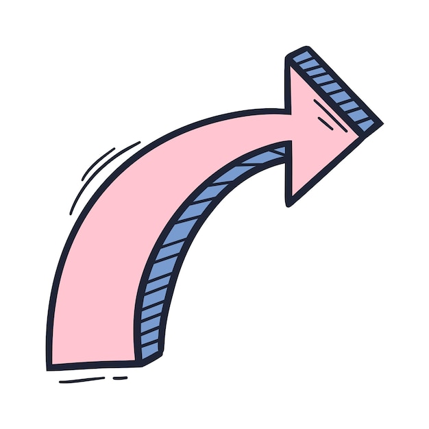 Farbiges Doodle-Pfeilelement