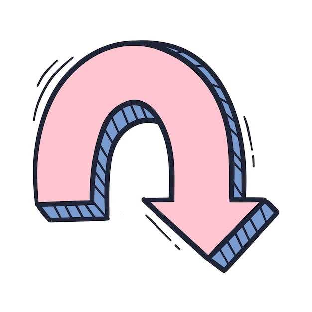 Farbiges Doodle-Pfeilelement