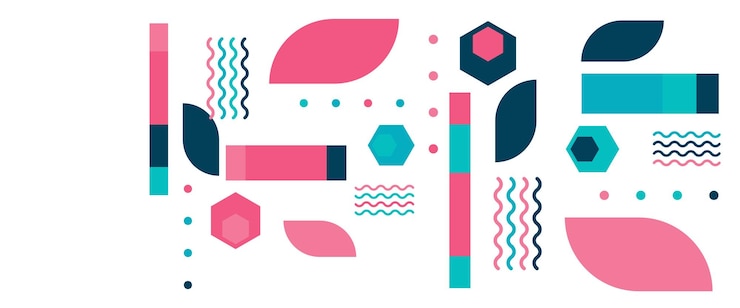 Vektor farbiges, flachvektorielles, minimalistisches, geometrisches banner im memphis-stil für präsentation, hintergrundbanner, hintergrundposter, zertifikat, jahresbericht, cover