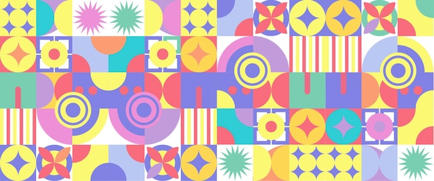 Farbiges geometrisches Mosaik, nahtloses Muster mit kreativen abstrakten Formen
