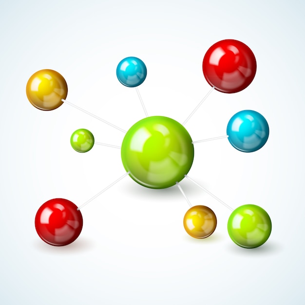 Farbiges molekülmodellkonzept