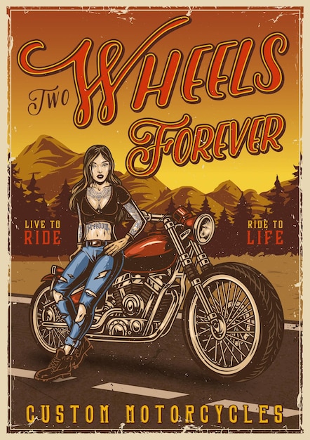 Farbiges Motorradplakat