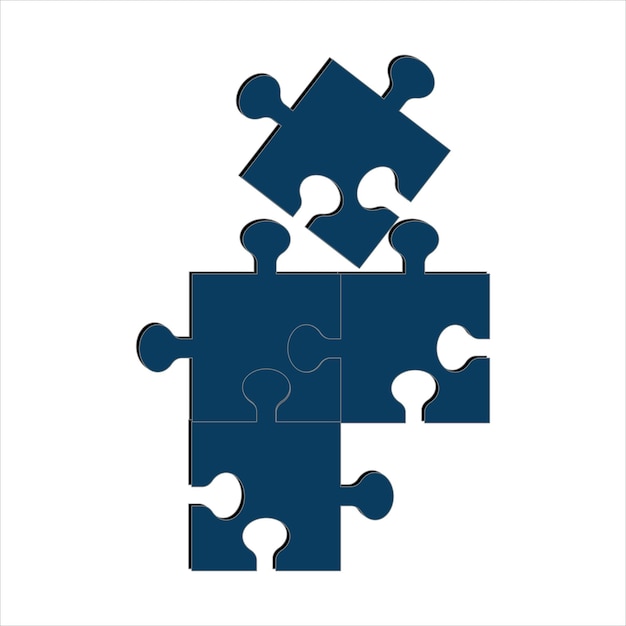 Vektor farbiges puzzle-puzzle-symbol vektor flaches design vorlage vektor-illustration geometrisches puzzle