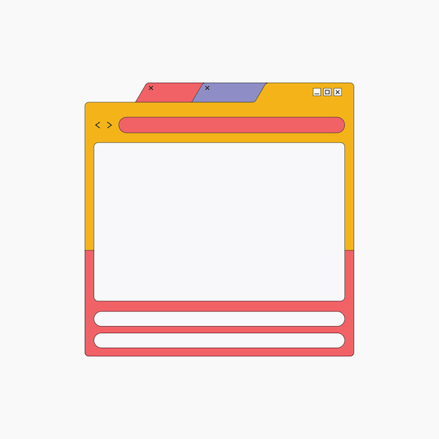 Farbiges Retro-UI-Fensterelement