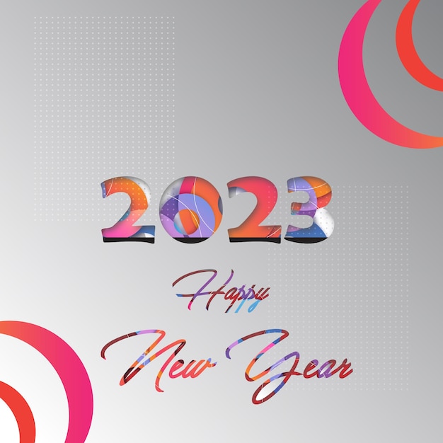 Farbiges silbernes neujahrsbanner 2023