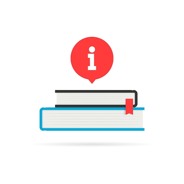 Farbiges Tutorial-Buch-Logo mit roter Sprechblase, ungewöhnliches modernes Logo und Grafikdesign-Illustration isoliert auf weißem Konzept eines einfachen Taschenbuch-Handbuchs zum Lernen oder Cover des Handbuch-Zeichens