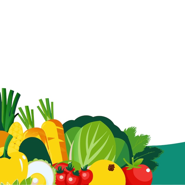 Farbiges und frisches Gemüse und Obst